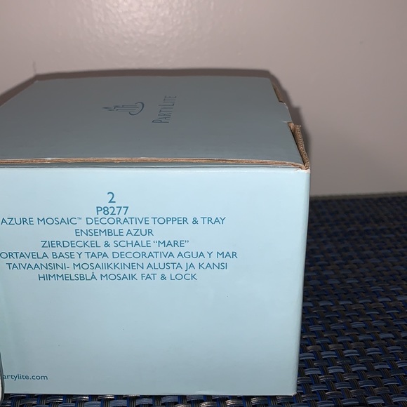 PartyLite Azure Mosaic Decorative Topper& Tray P8277 - Picture 2 of 4